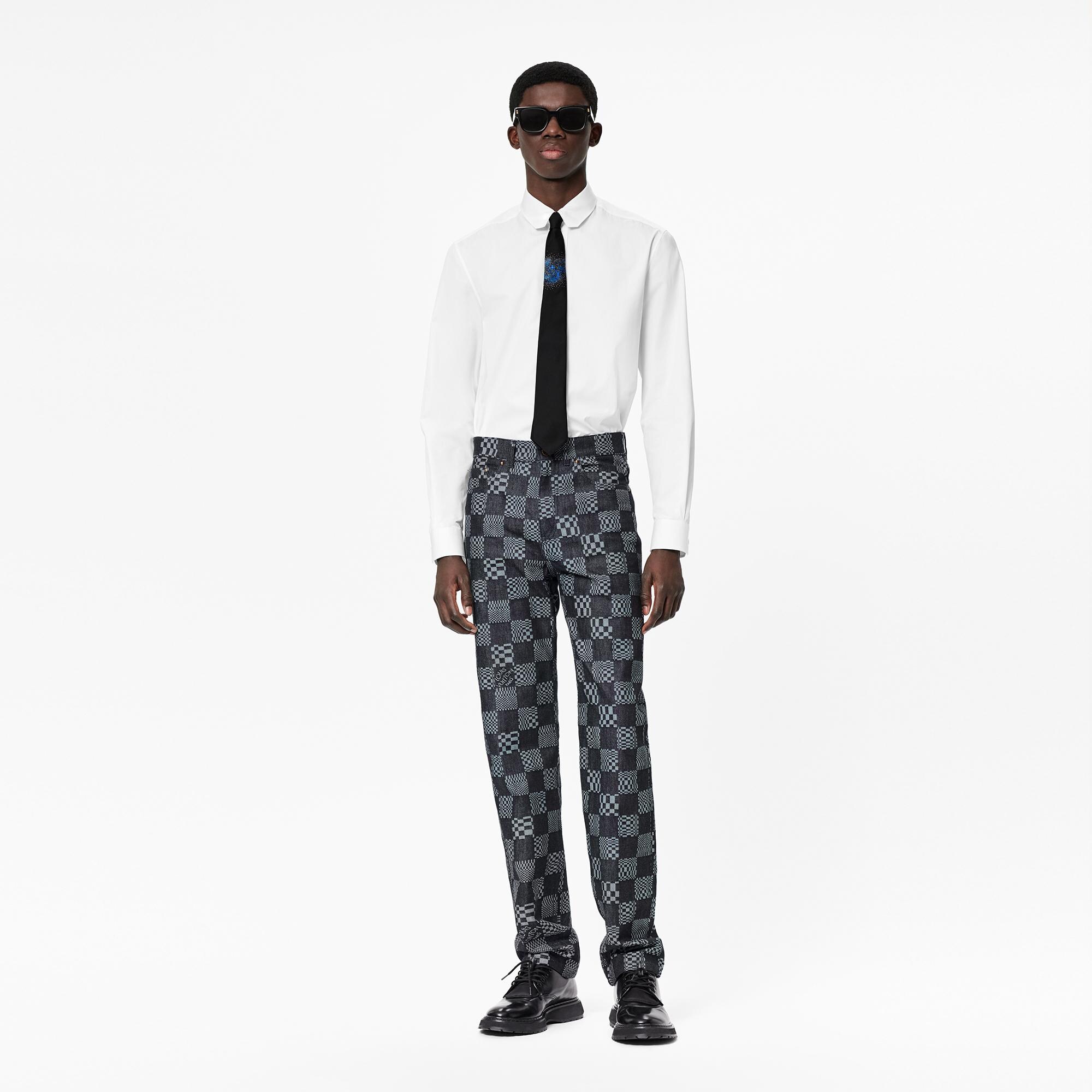 louis vuitton checkered jeans